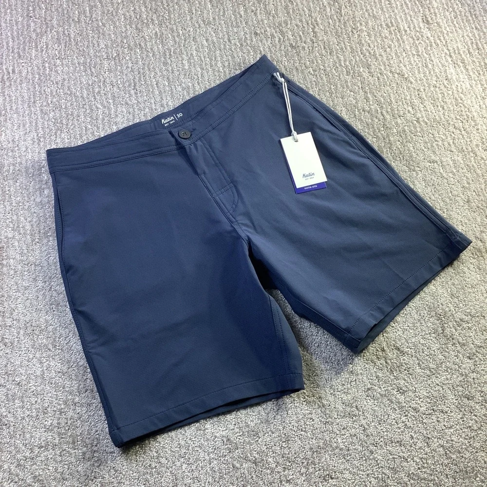 Katin Wonderer Hybrid Trunk Indigo Blue Ripstop Shorts Mens Size 30 NWT‎